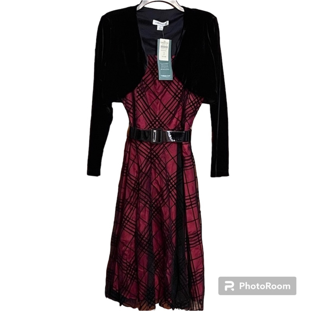 NWT Coldwater Creek Sheer Mesh Jacketed Dress Sz 8